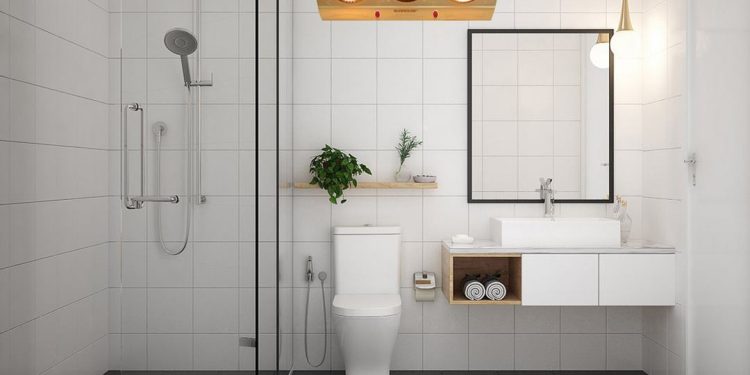 Bạn có thể lắp đặt đèn sưởi nhà tắm ở vị trí như hình 