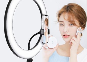 Đèn Livestream để bàn 16cm có gương make up